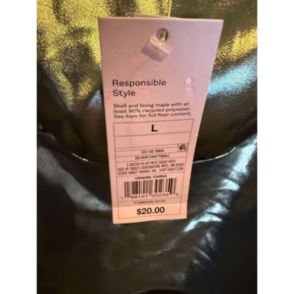 Wild Fable™ Silver Satin Tank Top With Adjustable Straps & Side Ties Womens L - Picture 3 of 3